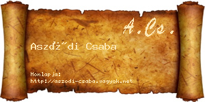 Aszódi Csaba névjegykártya