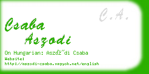 csaba aszodi business card